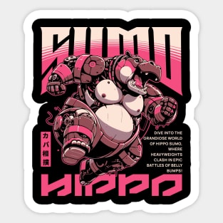 Hippo Sumo Wrestler Sci-fi Job Future Mecha Animals Robot Sticker